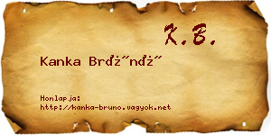 Kanka Brúnó névjegykártya